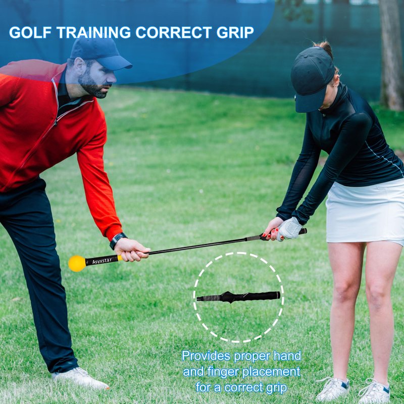 Asyxstar Golf Swing Trainer Aid - Golf Training aid with Grip Trainer Training Equipment, Power Flex Swing Training aid for Strength,Balance, and Tempo Swing Speed Trainer