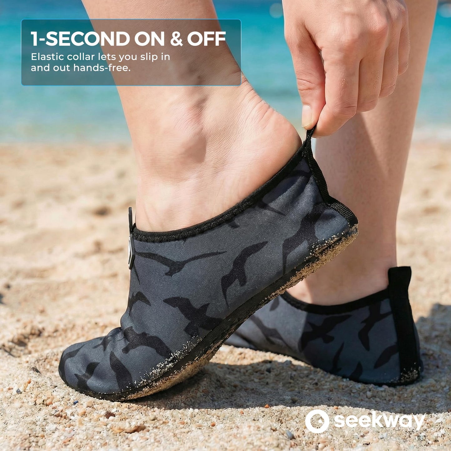 SEEKWAY Water Shoes Barefoot Aqua Socks Quick-Dry Non Slip Shoes for Beach Swim Pool River Boating Surf Women Men Bird SK002(U)