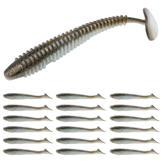 RUNCL Swimbaits Paddle 10/20/30/40PCS, 5/4/3/2 Inchs Paddle Tail, Soft Lure for Trout Crappie Bass, Durable Plastic Bait Swimmer for Saltwater/Freshwater, Fishing Lover's Gift