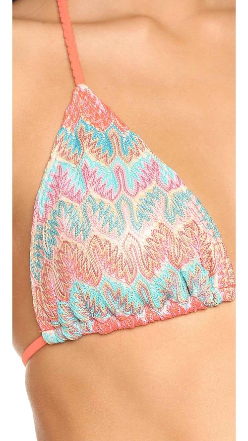 Luli Fama Women's Fuego Divino Braided Triangle Bikini Top, Multi, Small