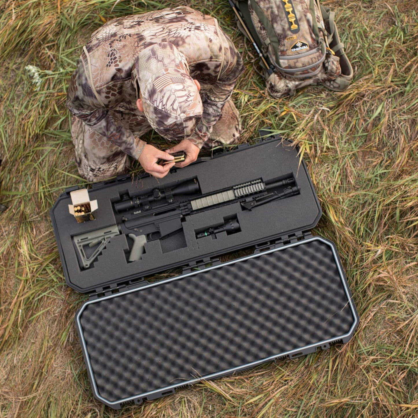 Plano All Weather 36” Tactical Gun Case, Black with Pluck-to-Fit Foam, Watertight & Dust-Proof Shield Protection, Airline Approved