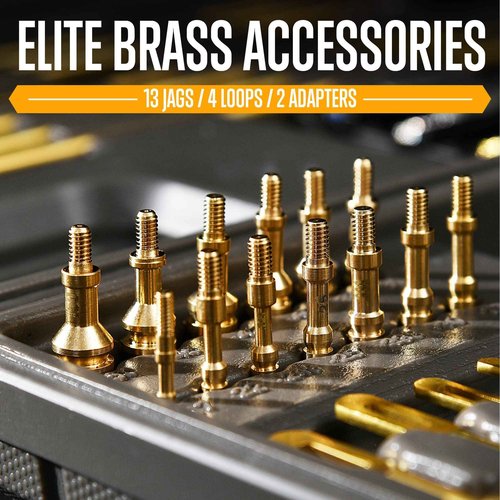 GLORYFIRE Elite Gun Cleaning Kit, Handgun Shotgun Pistol Universal Cleaning Kit with All Brass High-end Brushes, Jags, Reinforced and Lengthened Rods