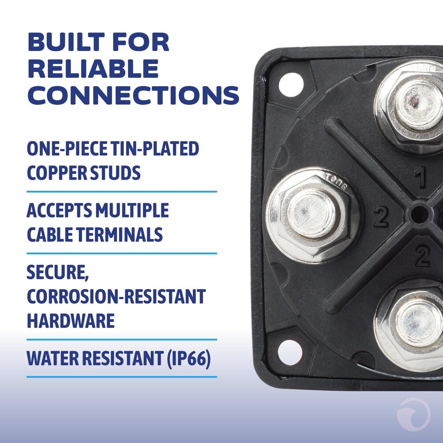 Blue Sea Systems Mini Dual Circuit Plus Battery Switch, Black, 6011200 m‑Series