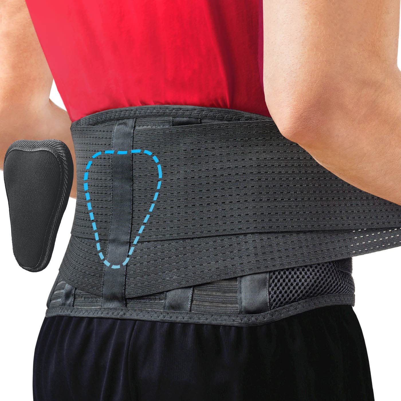 Lumbar Support Belt - Adjustable Back Brace for Pain Relief | Breathable Design Fits 59-63" Waist (XX-Large)