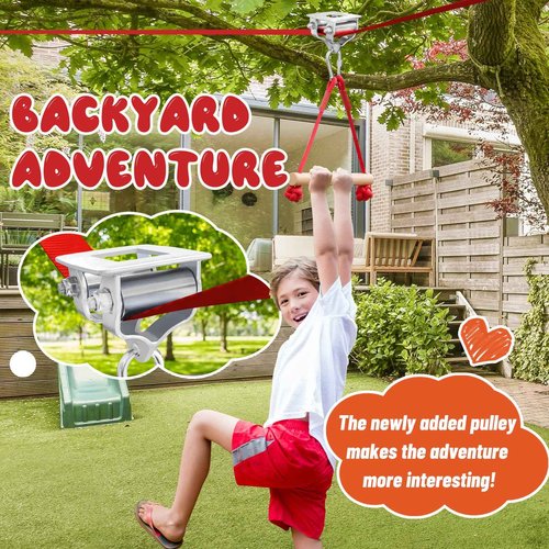 Ninja Warrior Obstacle Course for Kids，60ft Ninja Slackline-with 8 Pcs Accessories,Tree Protector & Carry Bag Ninja Course for Kids Outside-Backyard Zip Line for Kids
