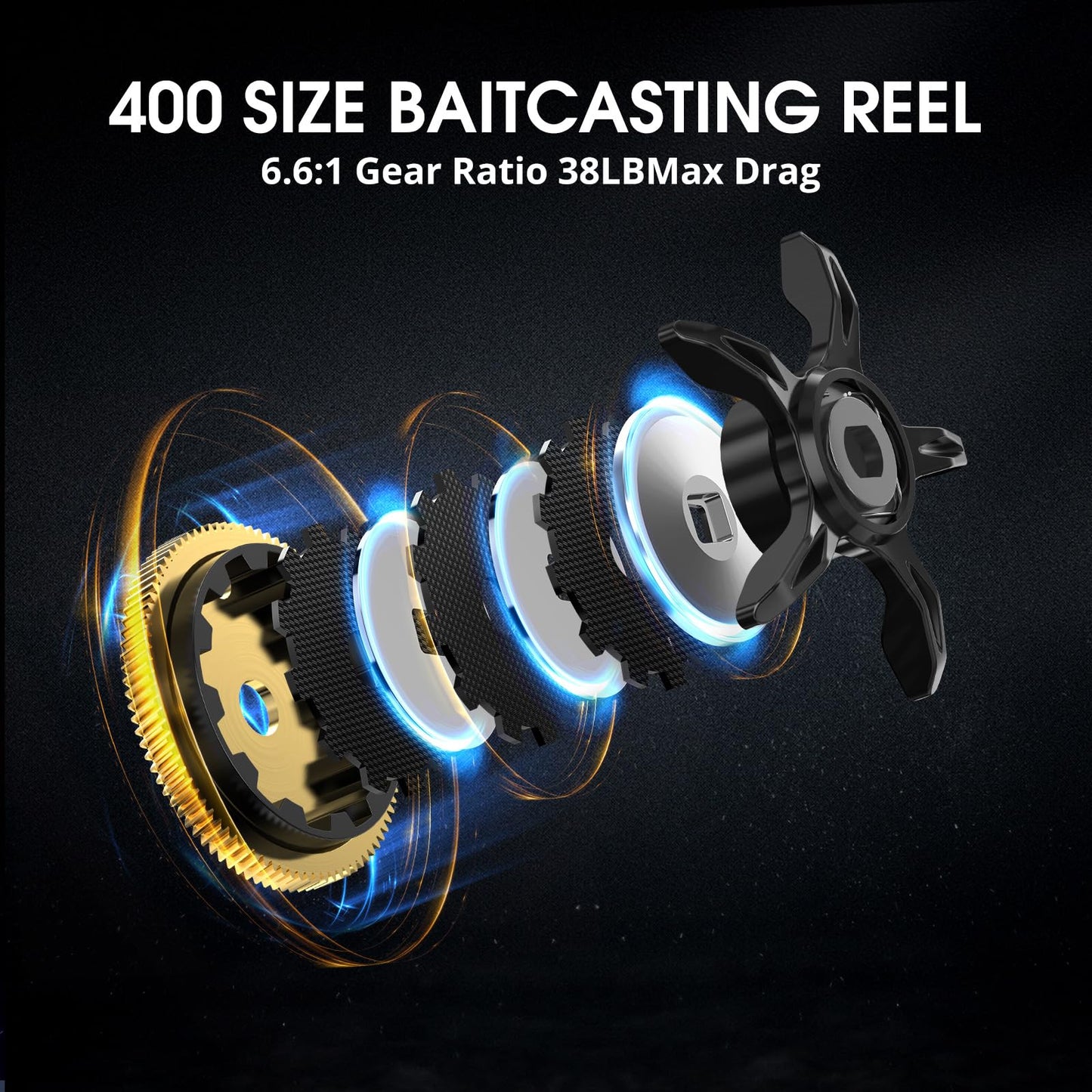 Piscifun Alinox 400 Baitcaster Fishing Reel, 35Lbs Max Drag Aluminum Alloy Frame Baitcasting Reel, 8.1:1 Gear Ratio Freshwater & Saltwater Low Profile Casting Reel for Musky, Blue-Violet Right Handle