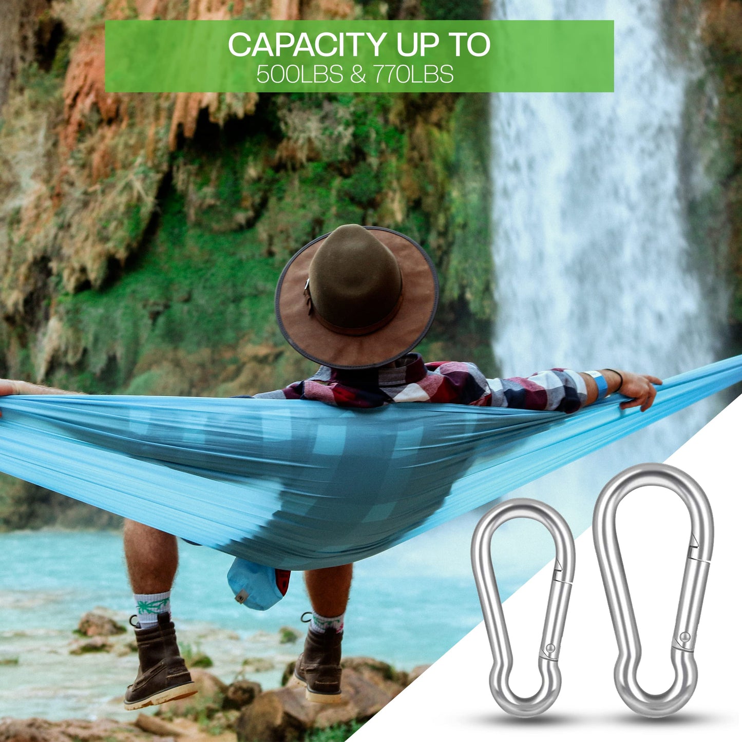 Marine Grade 316 Marked Stainless Steel Carabiner Clips, Heavy Duty Spring Snap Hooks for Gym, and Outdoor Activities (3 Inch, 4 Pack)