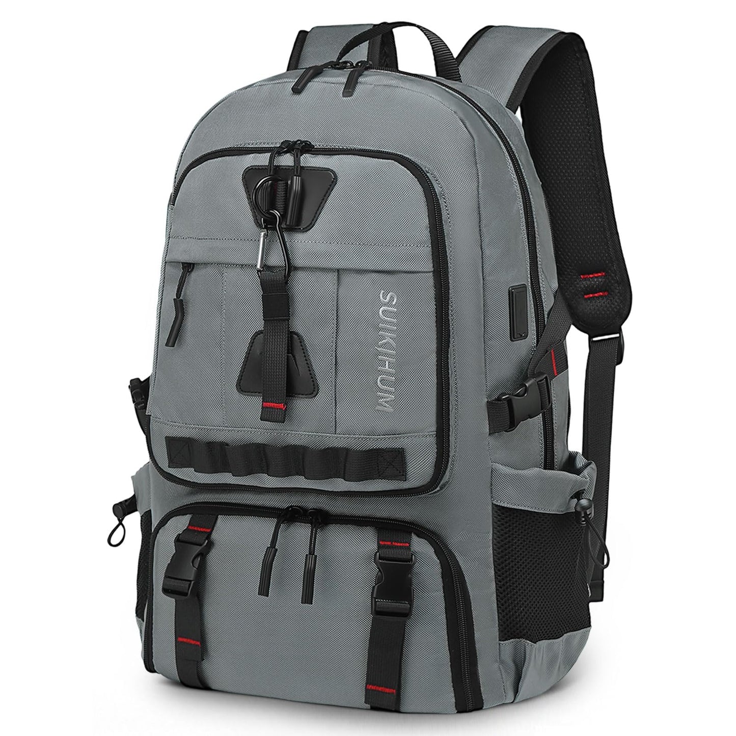 SUIKIHUM Travel Backpack 35L TSA Approved Carry on Backpack with Shoe Compartment & Wet/Dry Separation, Laptop Bag Fits 18.4 Inch Computer, Water Resistant Backpack for Men Women, Grey