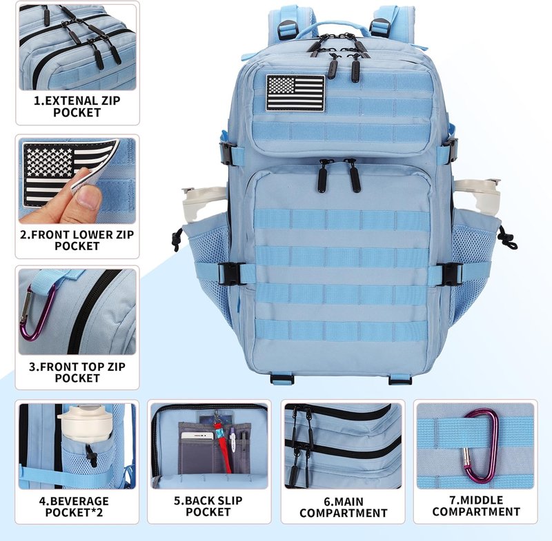 Tactical 45L Military Assault Backpack - Waterproof Rucksack with MOLLE System | 3-Day Pack