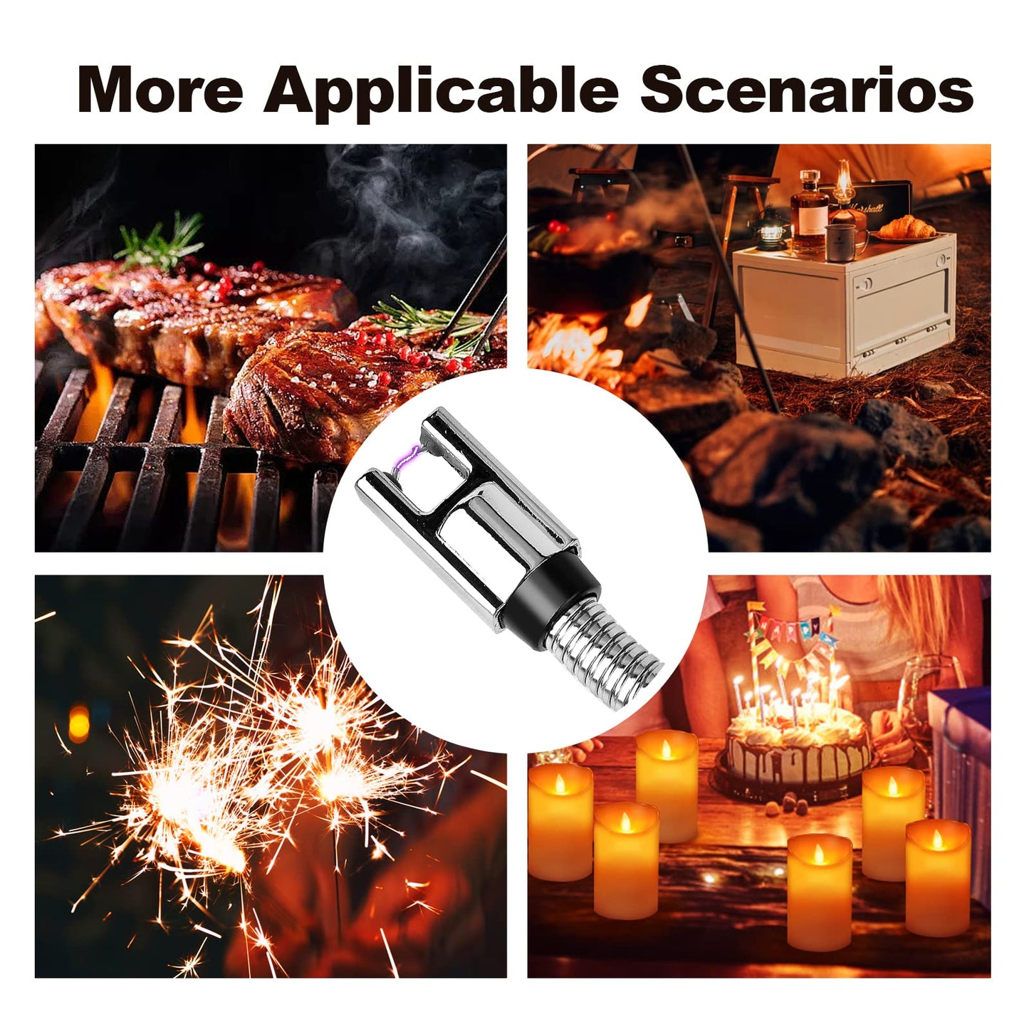 2 Pack Electric Candle Lighter, Cool Rechargeable, Plasma,Arc, Grill,USB,Windproof, Flameless, with Flexible Neck Lighters. Ideal for Candles,BBQs,Camping,Kitchen,Fireplace,Fireworks, etc.