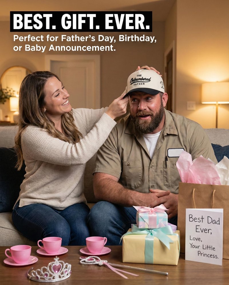 Girl Dad Hat - Funny Girl Dad Gifts from Daughter & Wife - The Outnumbered Father Tea Party Bouncer Vintage Distressed Baseball Trucker Hats for Men - New Dad, Husband Birthday & Father's Day Present