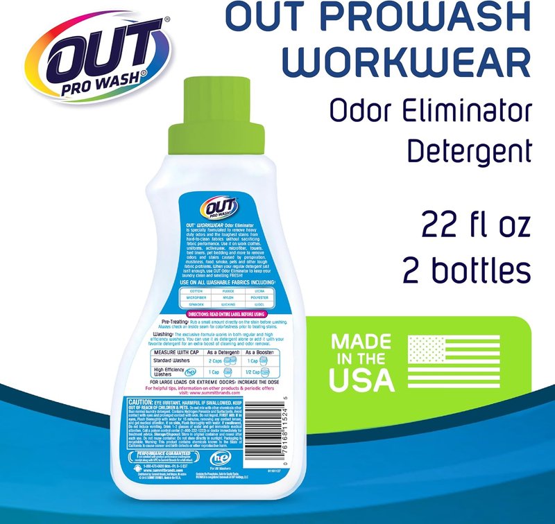 ProWash Workwear Stain Remover - Powerful Laundry Detergent for Work Clothes | 22 oz Bottle, 2-Pack