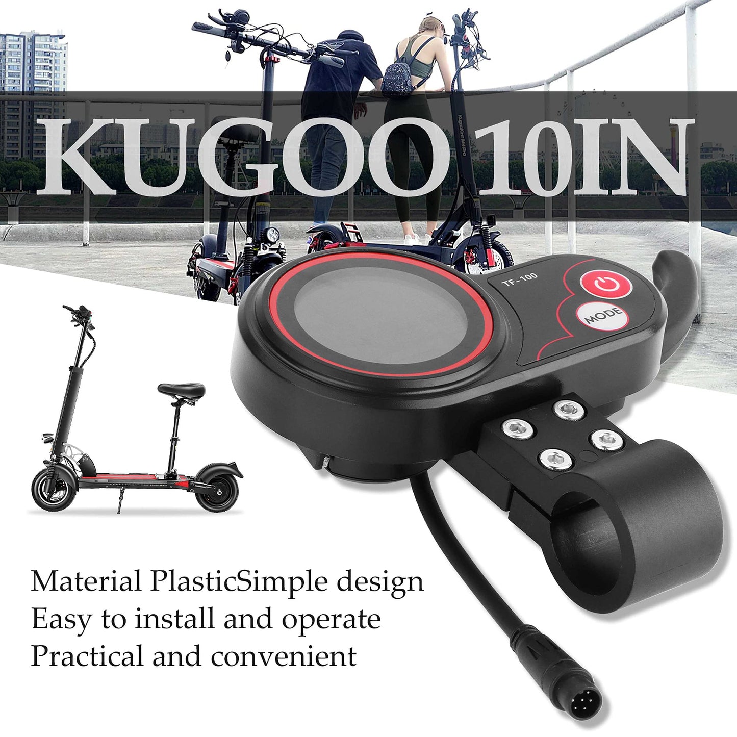 Yungeln Electric Thumb Throttler Controller with Display 48V TF-100 Electric Display Panel Compatible with KUGOO M4 Electric Scooter