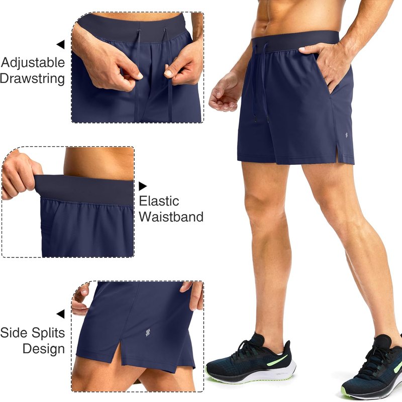 Men's Running Shorts - Quick Dry Athletic Shorts with Zipper Pockets | 9"/7"/5" Sizes for Gym & Basketball
