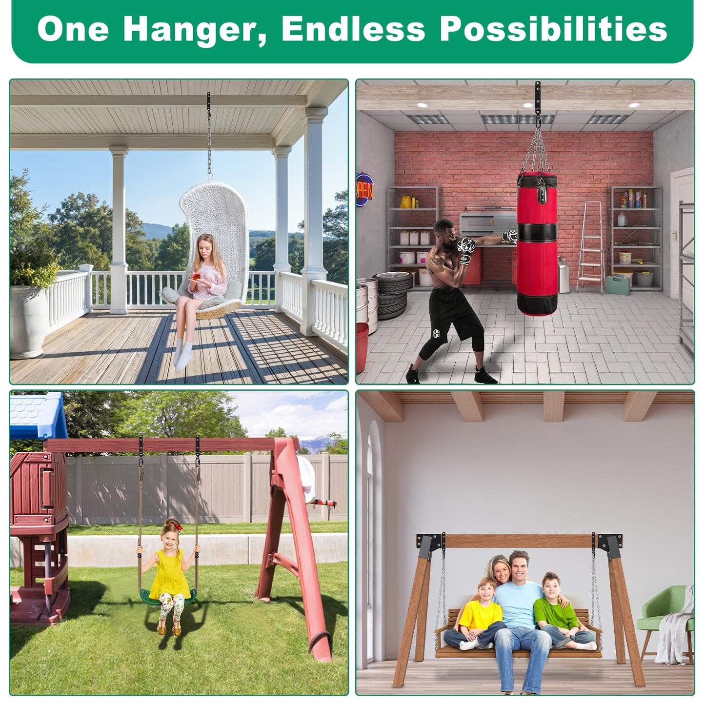 SELEWARE Heavy Duty Swing Hangers, Swing Set Accessories for 4x6 Wood Beam