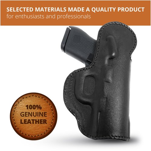 Genuine Leather Iwb Holster for Glock G42 Pistol - Tactical Handgun Iwb Leather Holster Glock - Leather Concealed Carry Holster - Comfortable Appendix Everyday Carry - Maxx Carry Holsters by PH