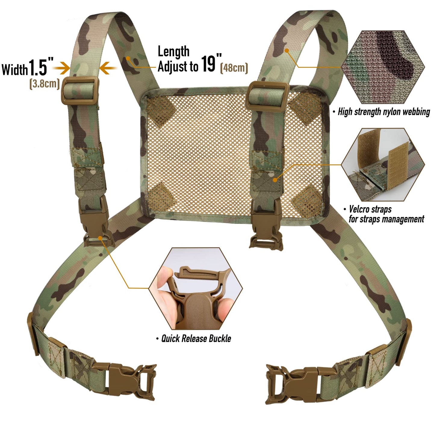 WYNEX Tactical Mag Admin Pouch, Molle Utility Tool Pouch Medical EMT Organizer with Triple Stacker Magazine Holder for M4 M16 Patch Included CP Camo (Harness)