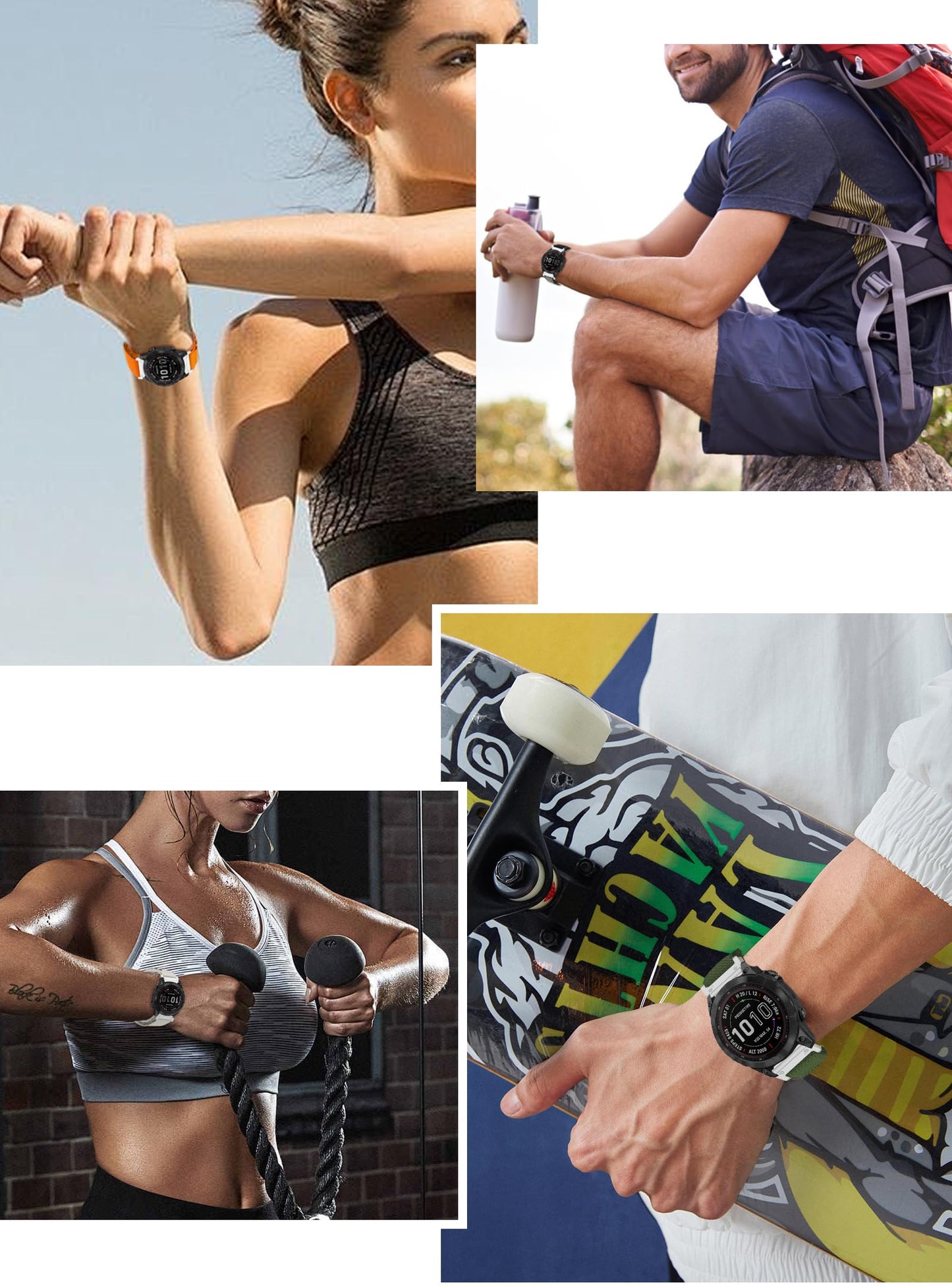 Nylon-Band for Garmin Fenix E/Fenix 8 AMOLED 47mm/Fenix 7/Fenix 7 pro/Fenix 6/Fenix 6 pro/Fenix 5/Fenix 5 Plus,Quickfit 22mm Adjustable Nylon Loop Bands for Garmin Forerunner 935/945, Instinct,Approach S62/S60(ArmyGreen)