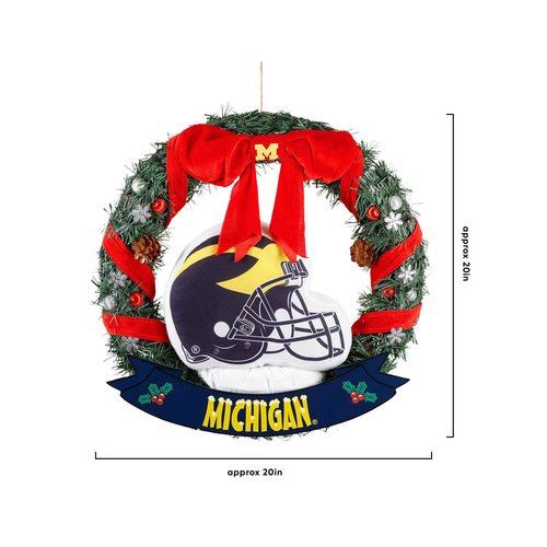 FOCO NCAA Michigan 20" Helmet Door Wreath