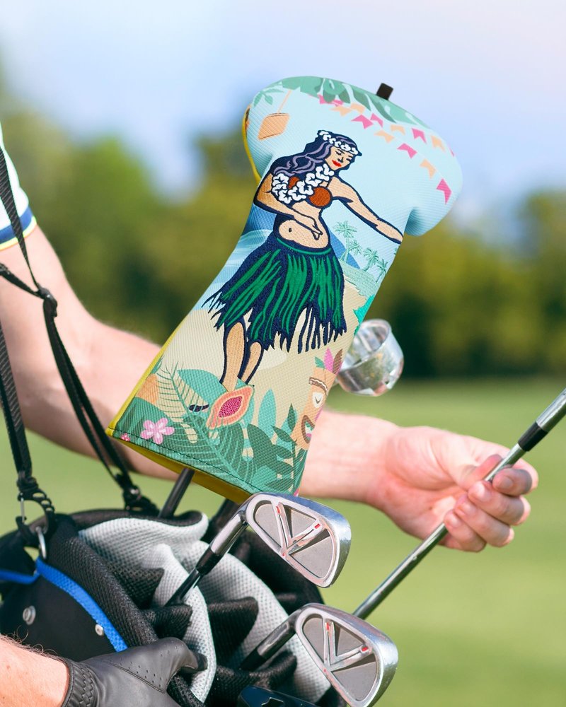 Big Teeth Golf Driver Headcover, Hawaiian Spirit Golf Driver Head Covers, Tropical Golf Club Driver Covers Aloha Design, Vibrant Driver Head Cover