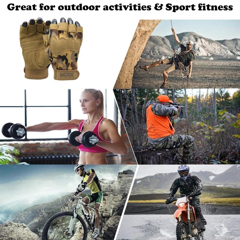 MRX Workout Gloves for Men and Women – Breathable, Snug-Fit Exercise Gloves for Weight Lifting, Cycling, Gym Training & Outdoor Activities|Sand L