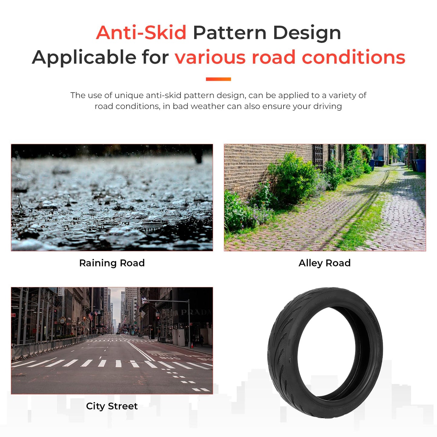 1PCS 60/65-6.9 Tubeless Tire with Valve with Built-in Live Glue Repairable for Max G2 Scooters 10 inch Self Repairing Non-Slip Tire