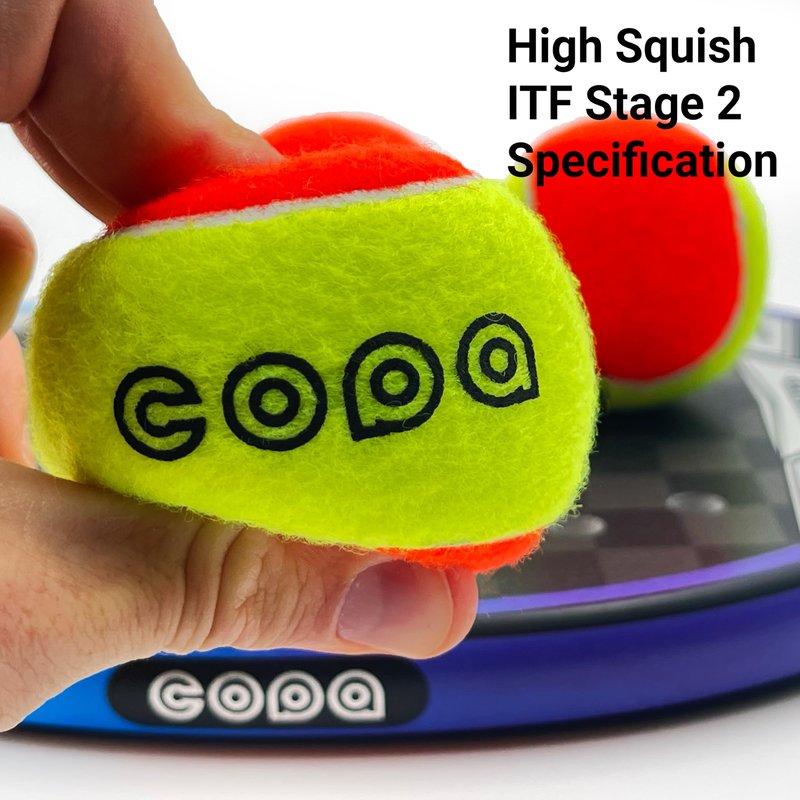 Beach Tennis Balls Pack of 3 Copa ITF Stage 2 Approved Specification Low Compression Balls Pressurized Reusable Plastic Tennis Ball Tube Durable Natural Rubber Orange and Yellow