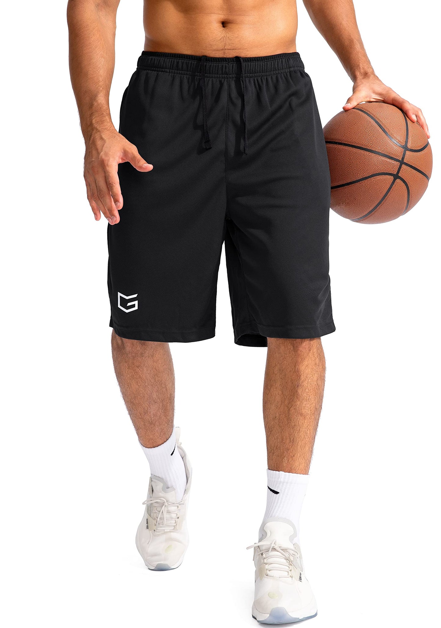 G Gradual Men's Basketball Shorts with Zipper Pockets Lightweight Quick Dry 11" Long Shorts for Men Athletic Gym