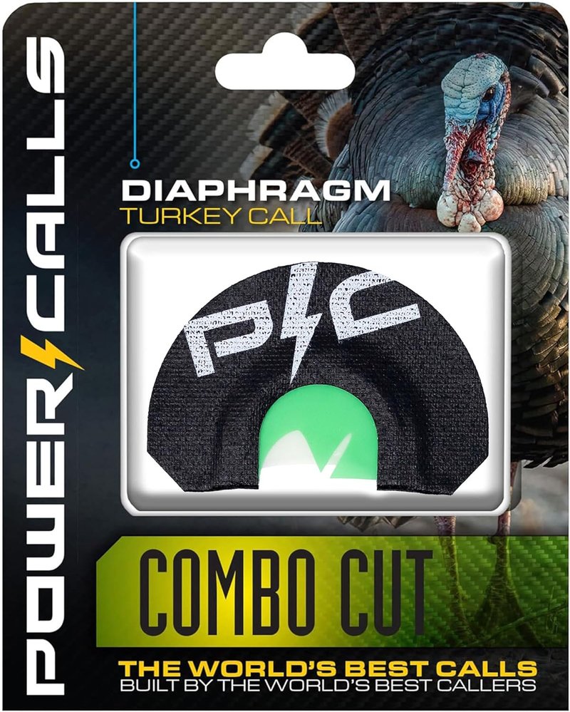 Ultra Realistic Turkey Diaphragm Call - Power Calls Combo Cut | Easy to Use, High Volume for Yelping & Hen Sounds
