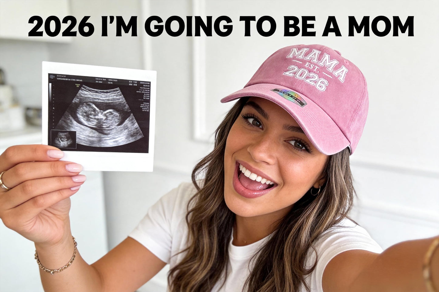Horpe New Mama Hat EST 2026, Promoted to Mom Mother Gifts for Pregnancy Announcements, First Time Baseball Cap for Women, Adjustable Embroidered Washed Pink Dad Hat