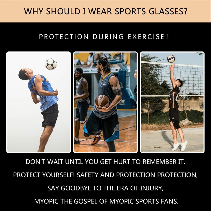 SooGree Professional Sports Goggles Glasses Men Women Racquetball Basketball Football Sport Eyewear Protective Glasses Anti-fog Shock Collision Lens Replaceable (Yellow Frame White Pad) 8068