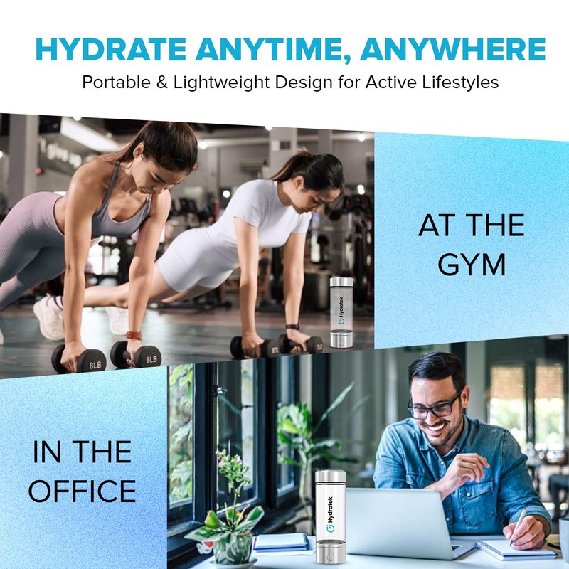 Hydrogen Water Bottle Generator with SPE/PEM Technology, Ionized Water Bottle, Portable Hydrogen Water Ionizer Machine 420 ml for Gym, Hiking, Cycling, Running & Outdoor Use