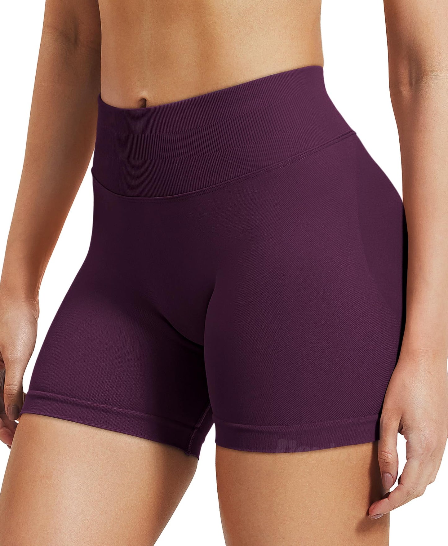 VOYJOY Women Workout Impact Shorts 2.5"/ 3.6"/ 4.5"/ 6" Scrunch Butt Lifting Gym Seamless Booty Biker Shorts Black Cherry