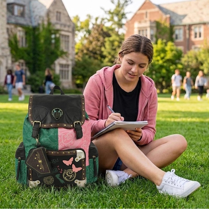 Bioworld Wicked Magical Icons Spilt 18" Pink & Green Rucksack