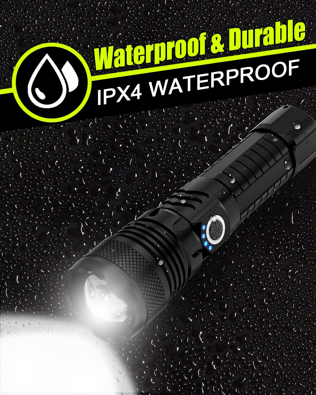 Victoper LED Flashlights, High Powered 10000 Lumens Super Bright Tactical Flashlight, Rechargeable, 5 Modes Zoomable Waterproof Flash Lights for Emergency, Outdoor, Home, Camping, Hiking