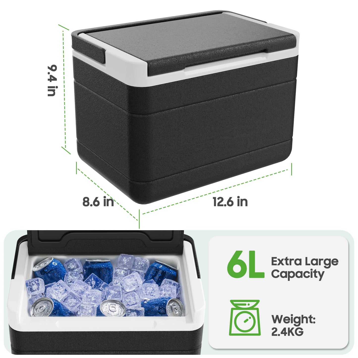 10L0L Golf Cart Ice Cooler Universal Insulated Portable Cooler Lightweight Ice Chest Box with Mounting Bracket Kit for Yamaha,EZGO,Club Car