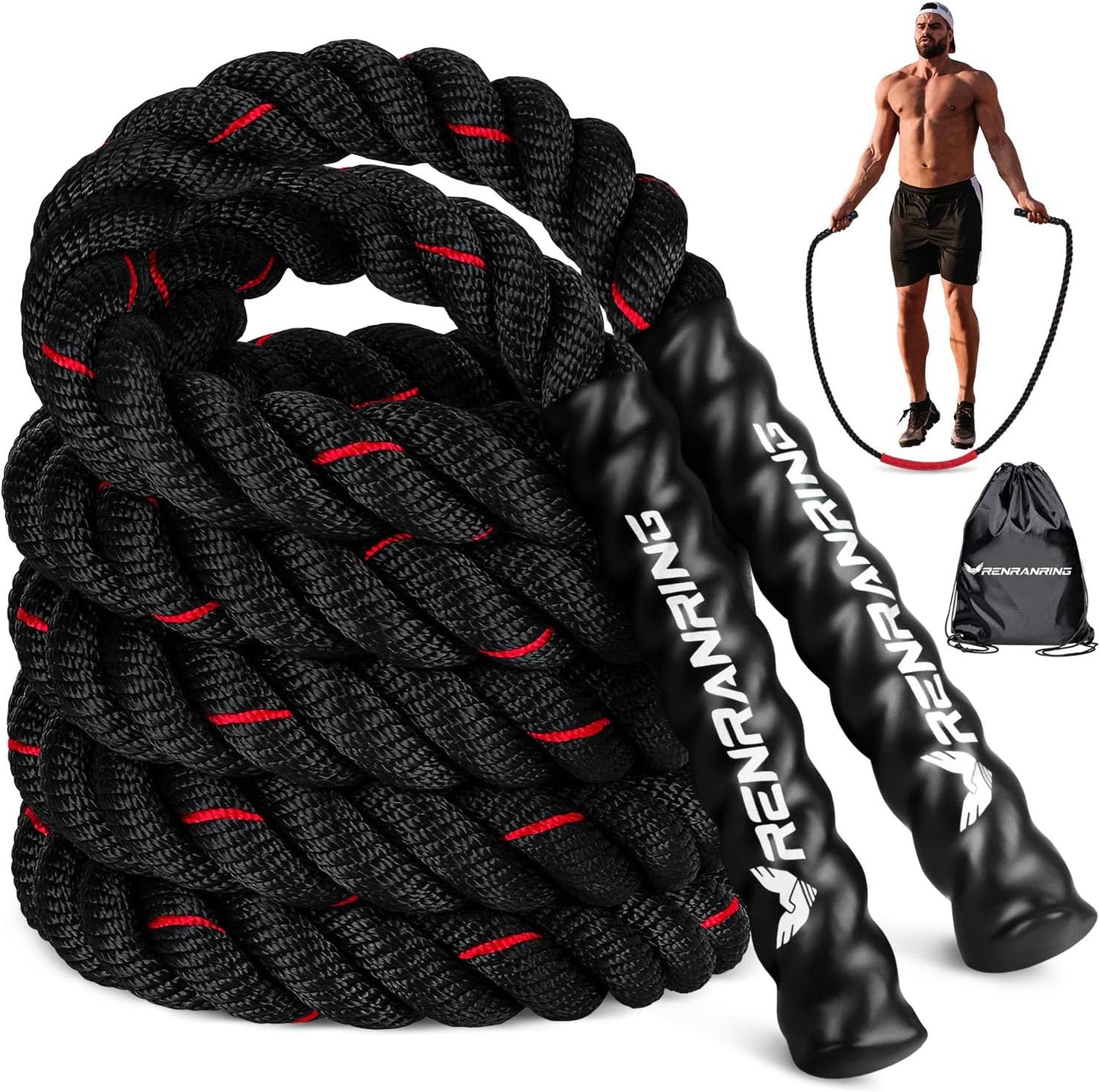 Weighted Jump Rope - Heavy Skipping Rope for Fitness | 3lb, 4lb, 5lb Options for Strength & Muscle Building