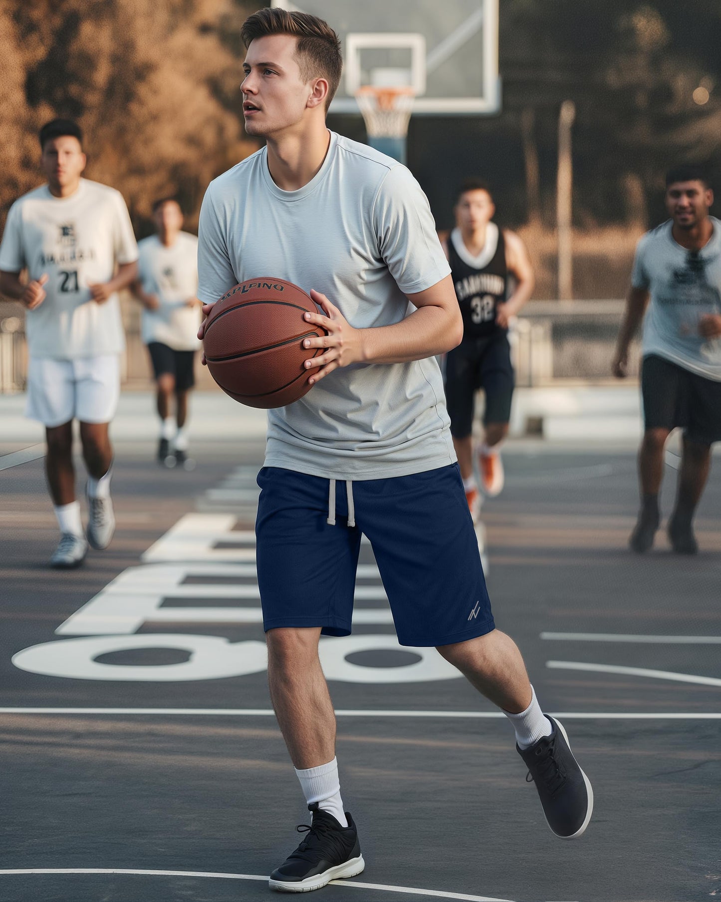 NY Threads Men's Athletic Shorts Quick Dry Loose-Fit Lightweight Running Workout Gym Shorts with Pockets, 3X-Large, Navy