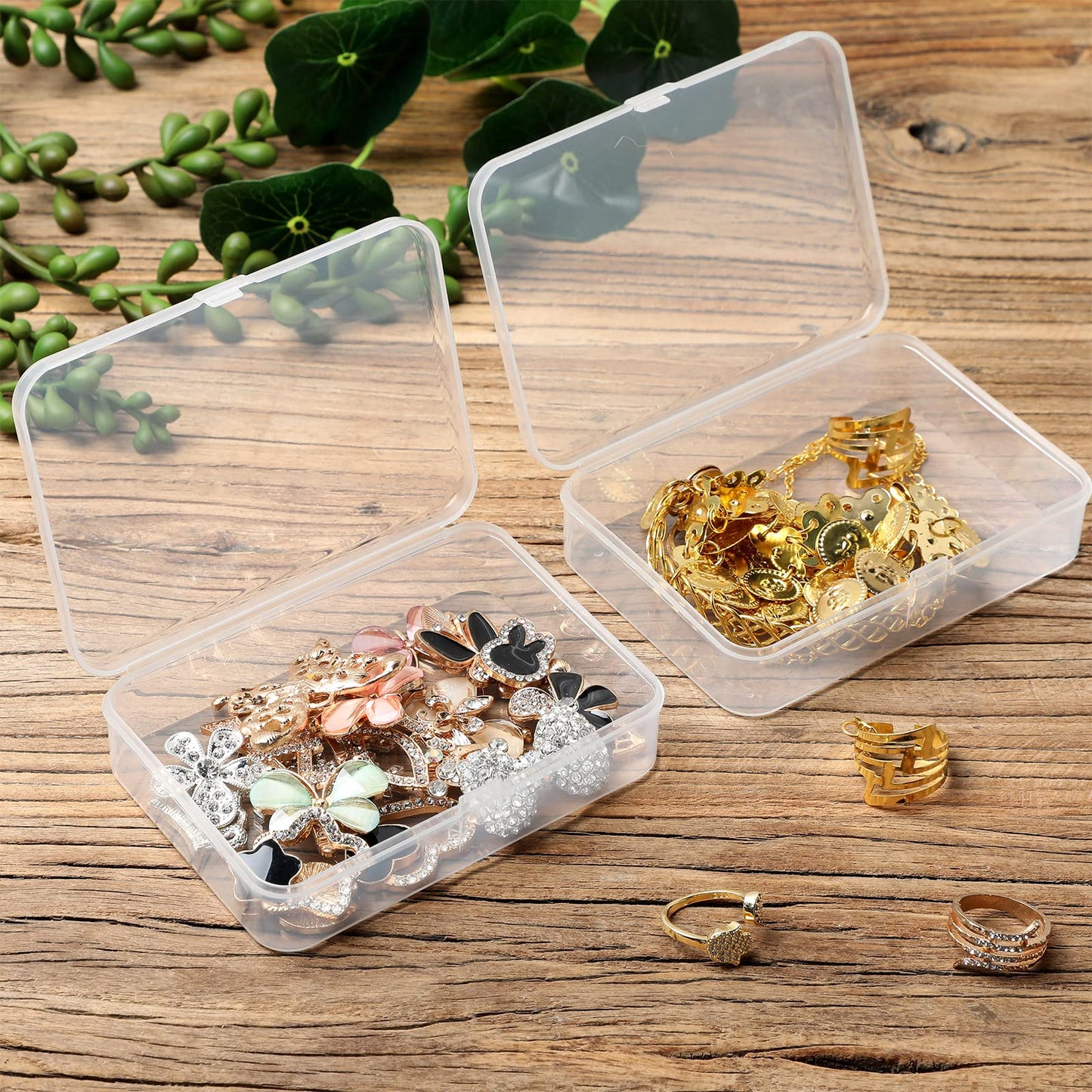 Tuanse 30 Pcs Bead Storage Containers Clear Small Plastic Box with Lids