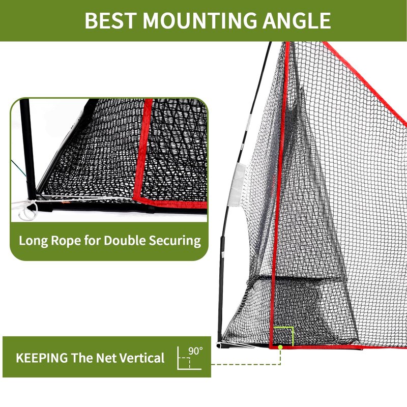 Shank Net Golf Accessory, Shank Net Attachment for Hitting Nets, 7x7ft/ 7x10ft Golf Barrier Side Nets for Indoor and Outdoor (with Two Sandbags)