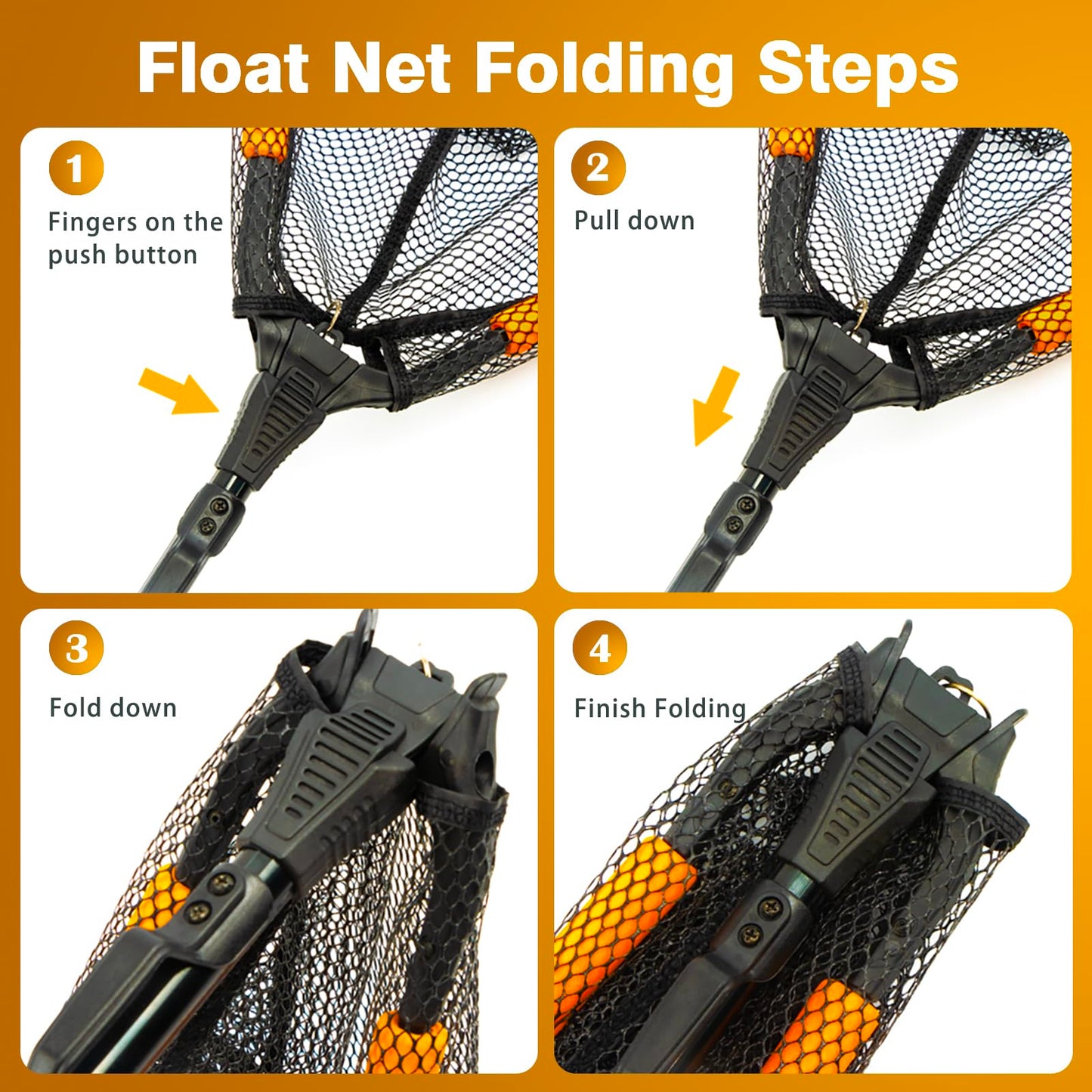 MoiShow Floating Landing Net – Foldable Fishing Net for Freshwater & Saltwater – Lightweight Fly Fishing Net