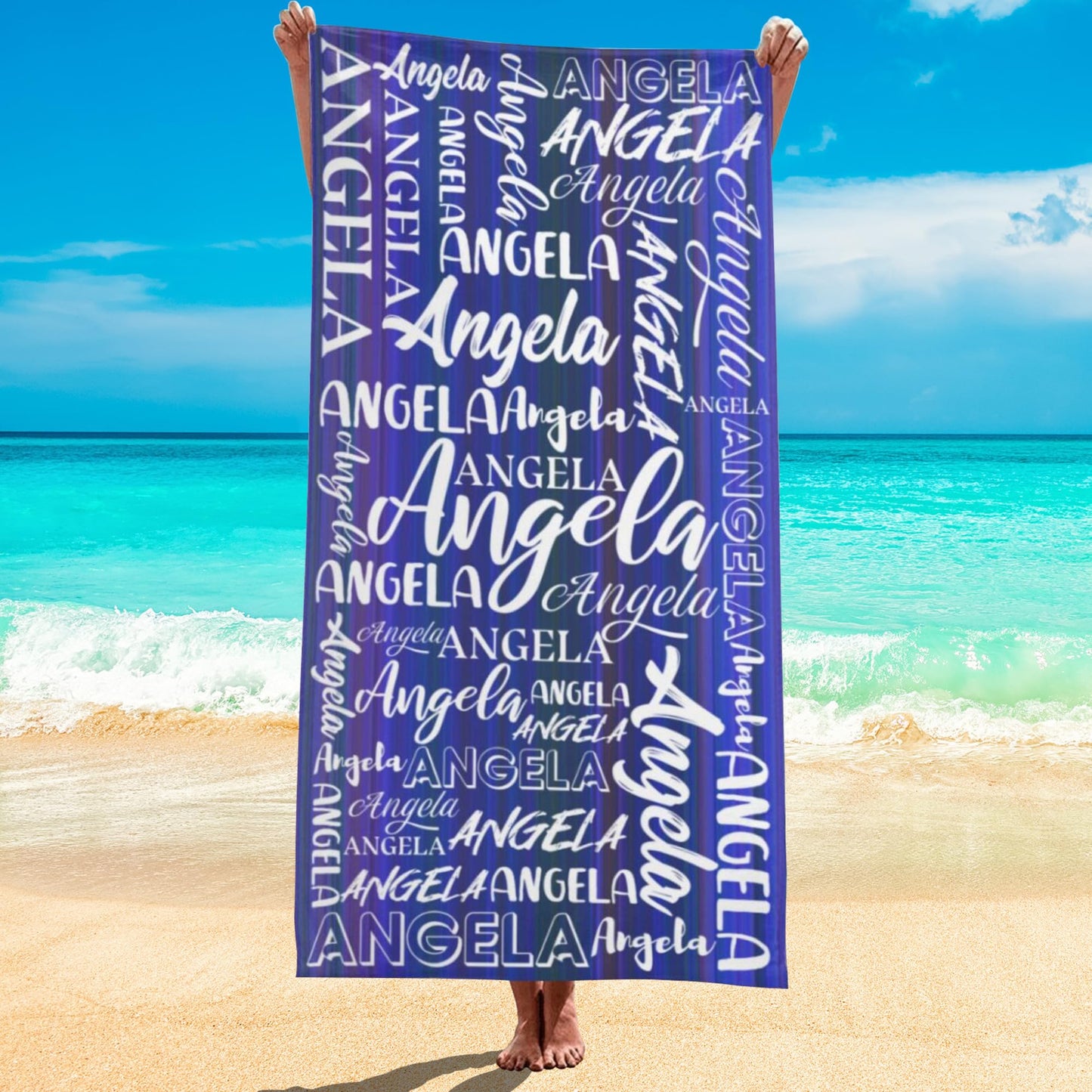 Esmtuaij Personalized Beach Towels for Kids and Adults, Custom Beach Towels with Name, Custom Quick-Drying Travel & Pool & Beach Towels,Customized Gifts for Women & Men & Children