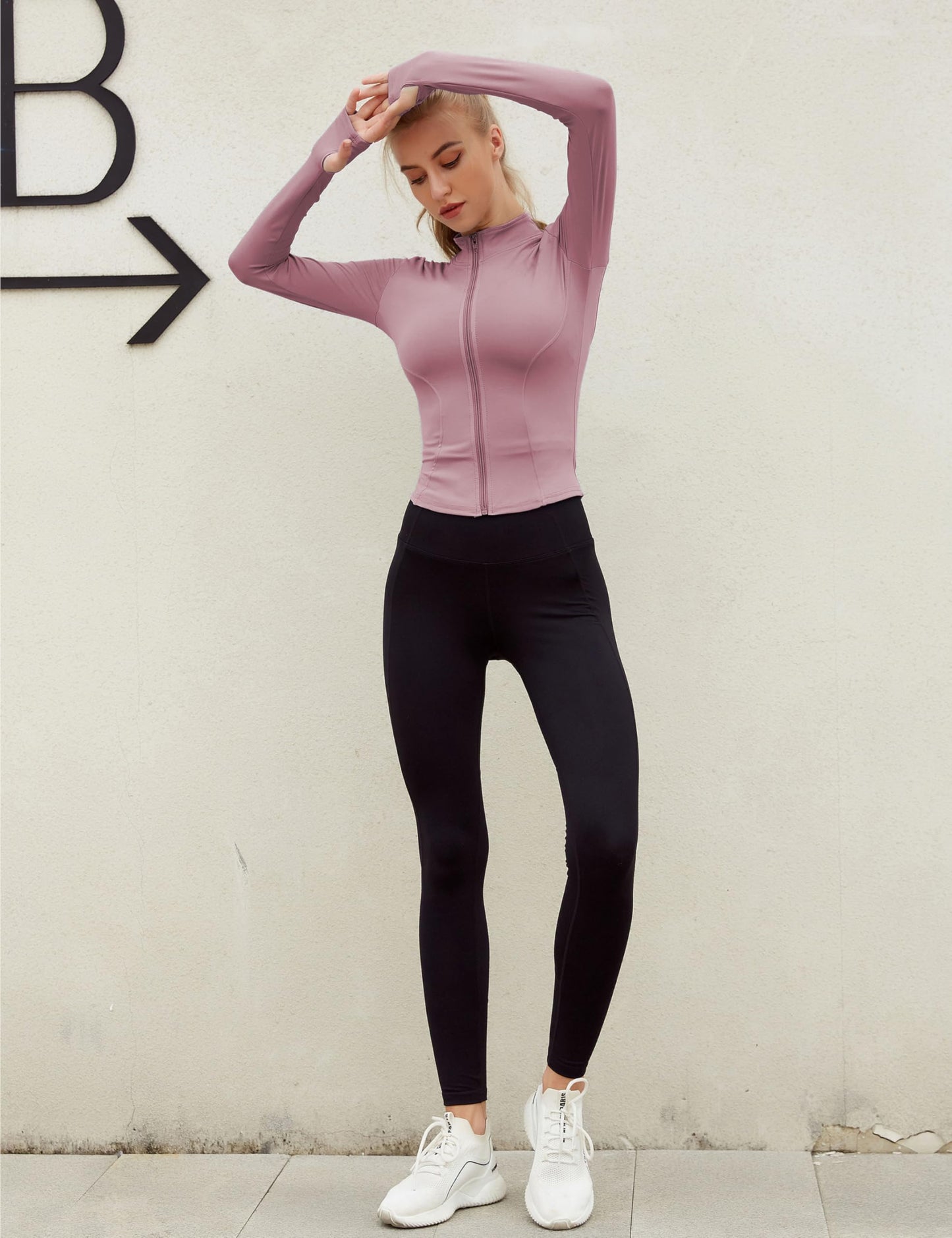 Lviefent Womens Lightweight Full Zip Running Track Jacket Workout Slim Fit Yoga Sportwear with Thumb Holes (Brick Red, X-Large)