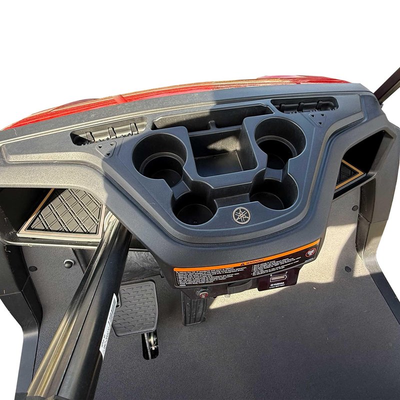 Xtreme MATS Compatible with Yamaha Drive2 Double Diamond Rubber Dash Liner Mat for Golf Cart Cubbys and Dashes - Fits YAM DR2 only - Golf Cart Accessory (Beige Trim, Yamaha Drive2)