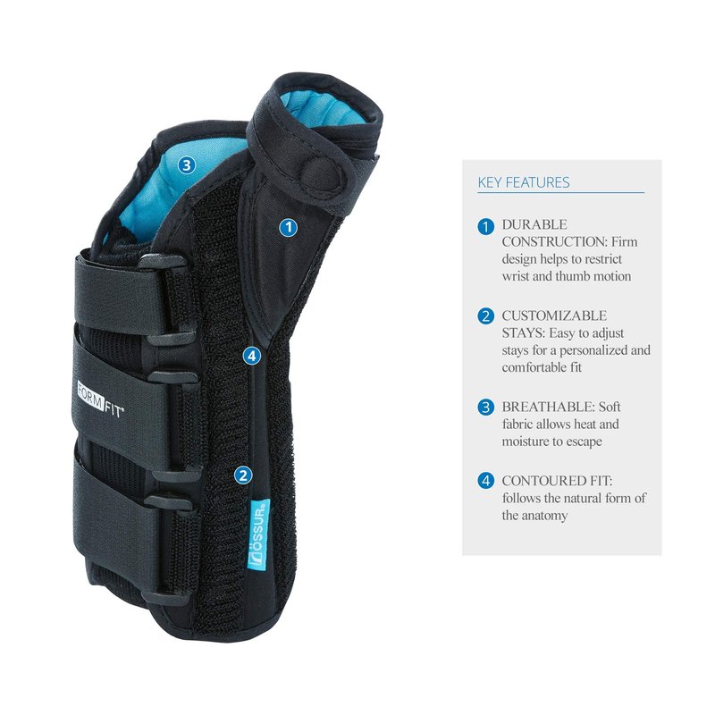 Ossur Form Fit Thumb Spica Arthritis Gamekeeper’s Thumb Tendonitis Support - Contoured Breathable Material (Right, Medium)