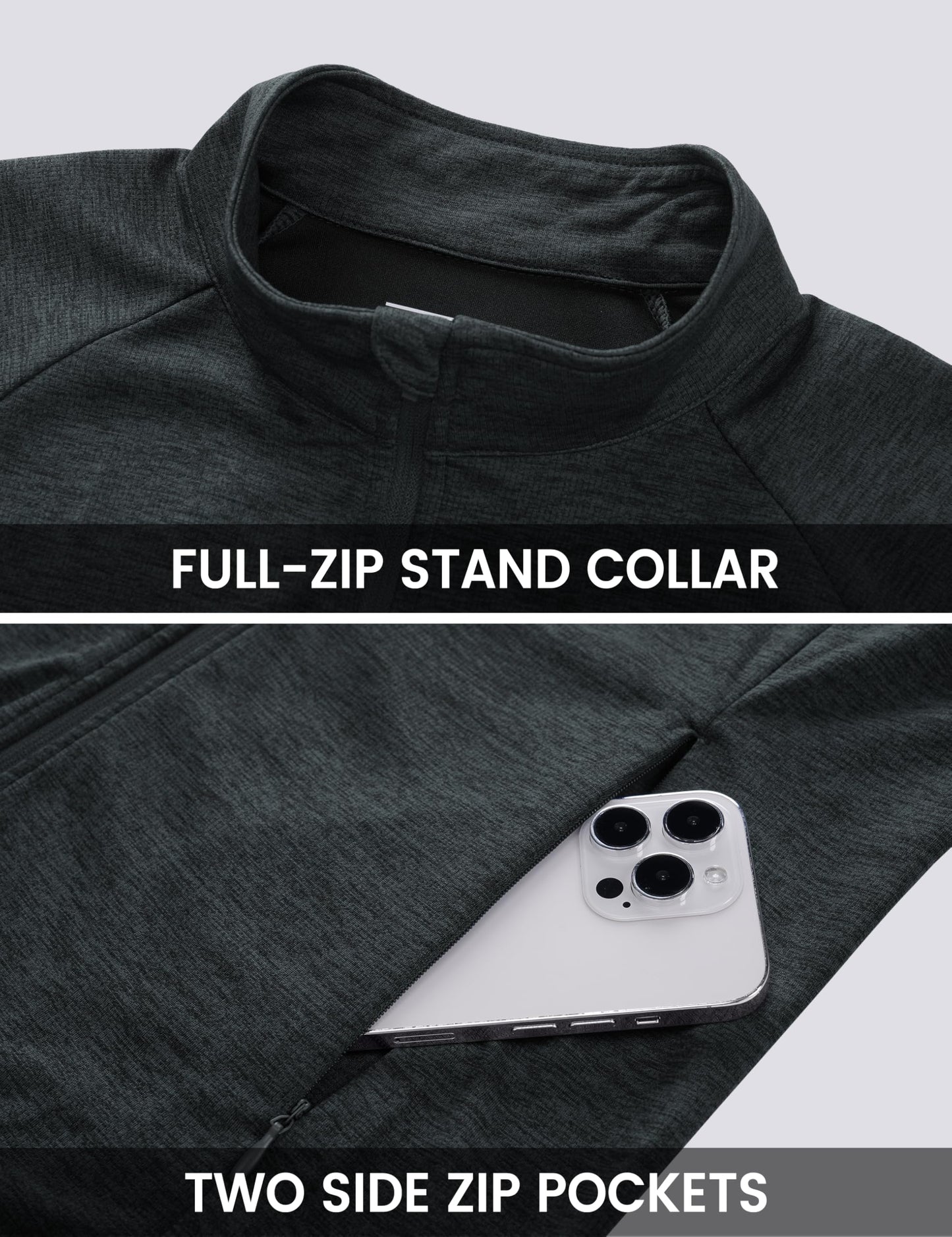 MAGCOMSEN Lightweight Athletic Zip Up Jacket Women SPF UPF Sun Protection Jackets Long Sleeve Shirts Hiking Clothes Workout Black M