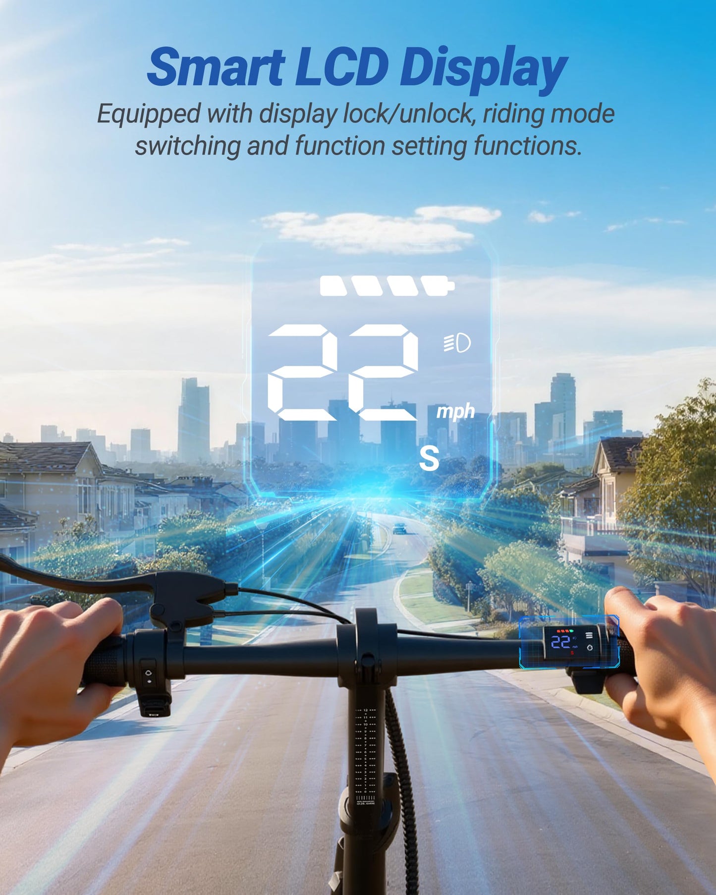 MAXSHOT Electric Scooter for Adults, 8.5/14" Tires, 19/22Mph, 350W/500W Motor, 16-28 Miles Range, Folding E-Scooter with Dual Suspension,APP Control
