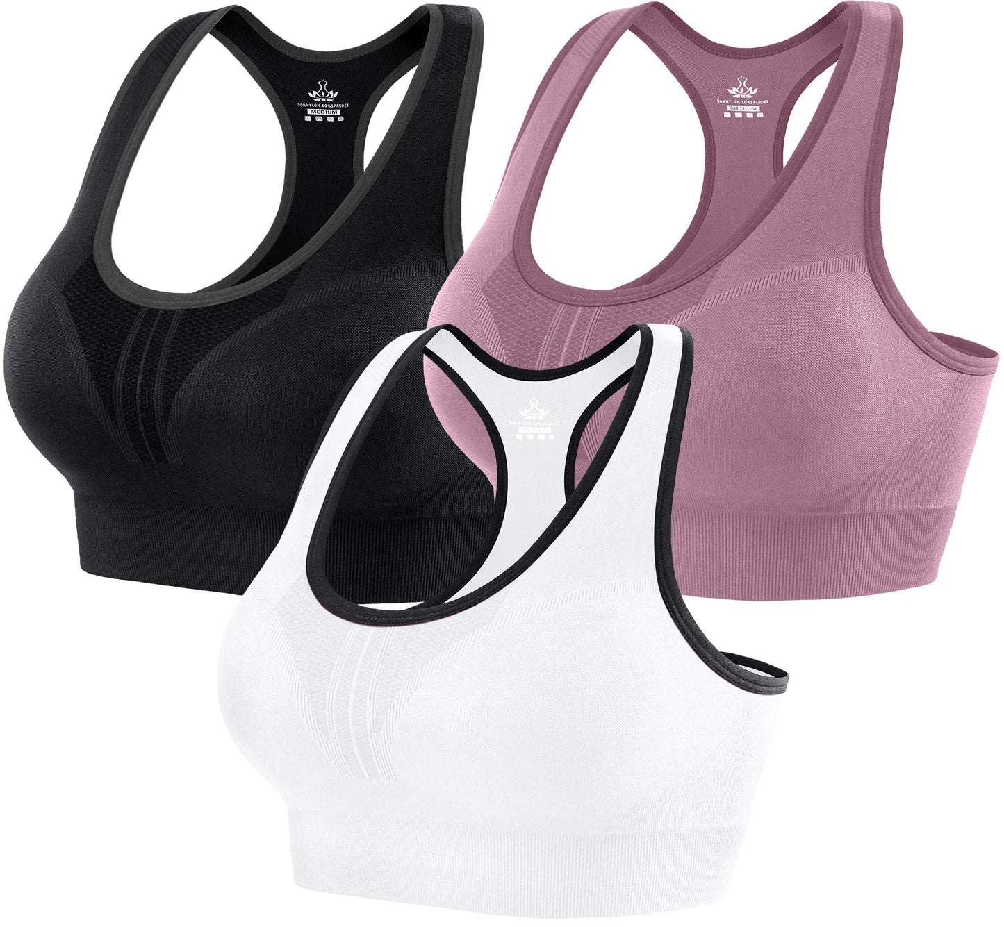 Heathyoga High Impact Sports Bras for Women High Support Padded Sports Bra Pack Racerback Bras for Women Workout Bra Sets