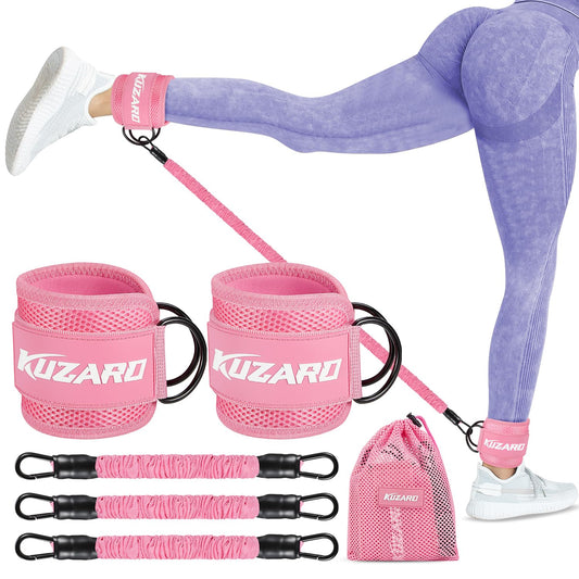 Resistance Bands Set with Ankle Straps, Glutes Workout Equipment, Ankle Bands for Working Out, Butt Exercise Equipment for Women Legs and Glutes - Perfect for Home Workouts and Fitness Training