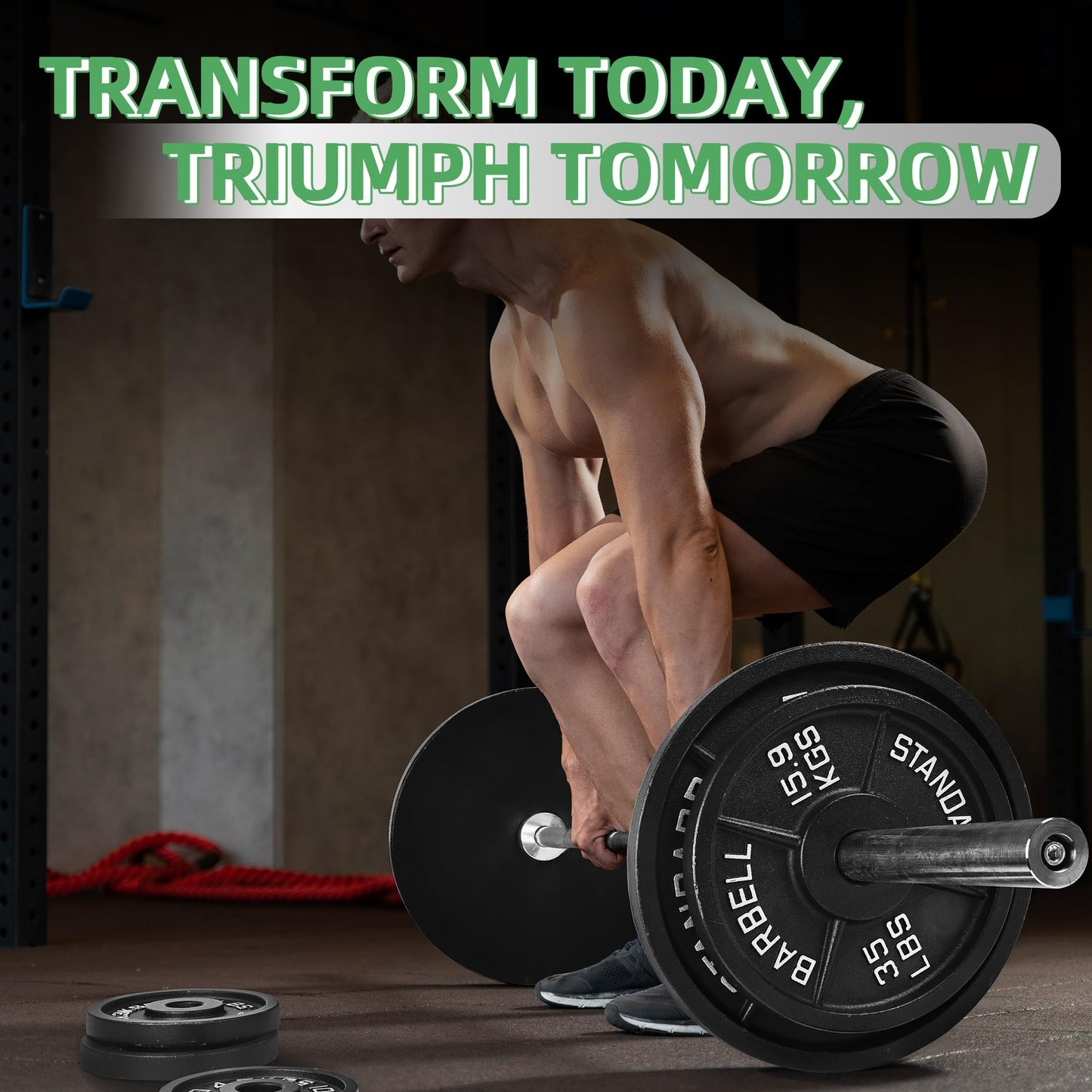 Fitvids 2 Inch Olympic Barbell Weight Plates Set, 45 LB(2.5-10 LB) Barbell Weight Set for Home Gym Strength Training, Deep Grip Edge